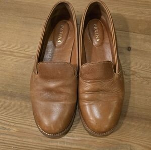 Patina Brown Leather Loafers